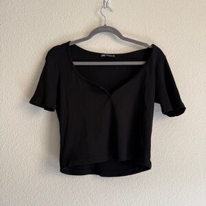 Zara black crop top